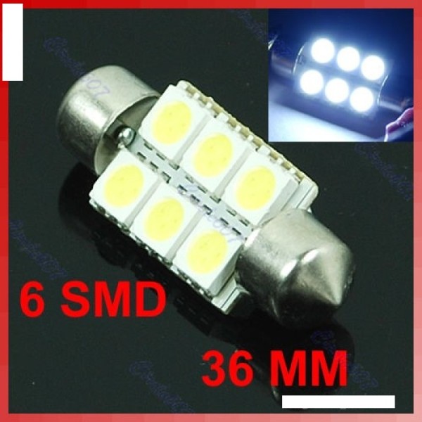 Led bec C5W FESTOON SOFIT 6 SMD 5050 36 mm de culoare alb